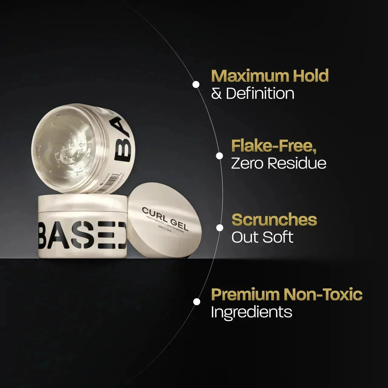 BASED Curl Gel - product label for men UK
