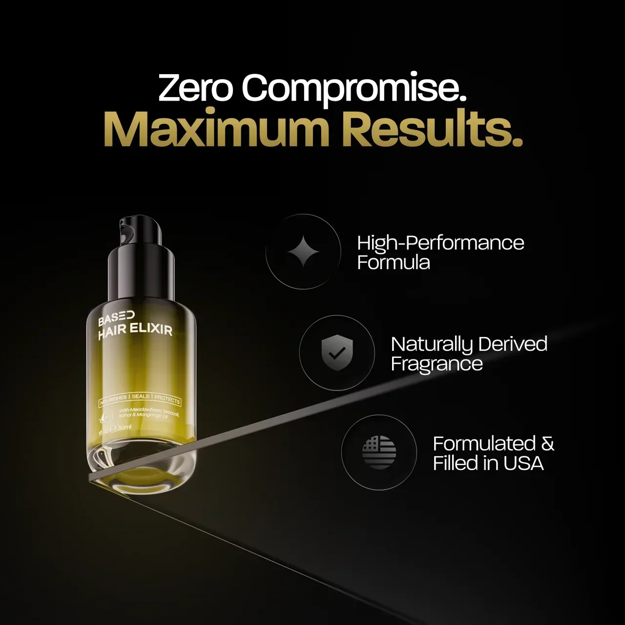BASED Hair Elixir - packaging detail for men UK