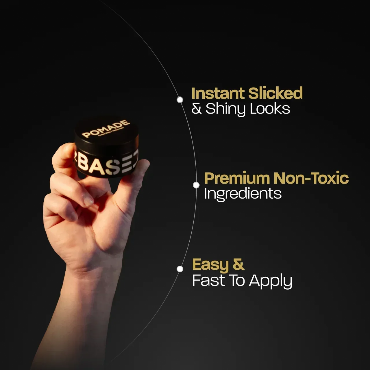 BASED Pomade - side angle for men UK
