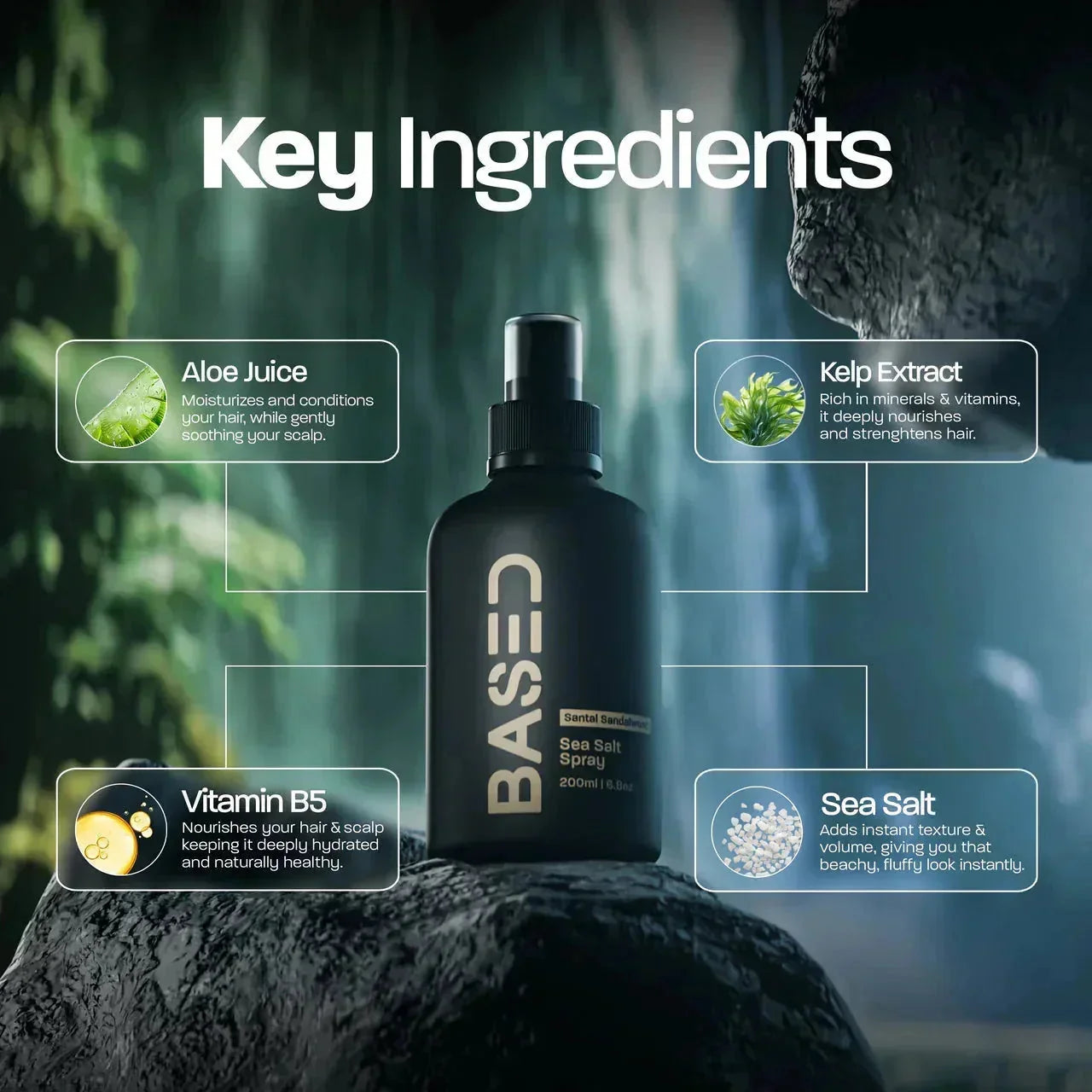 BASED Sea Salt Spray - lifestyle shot for men UK